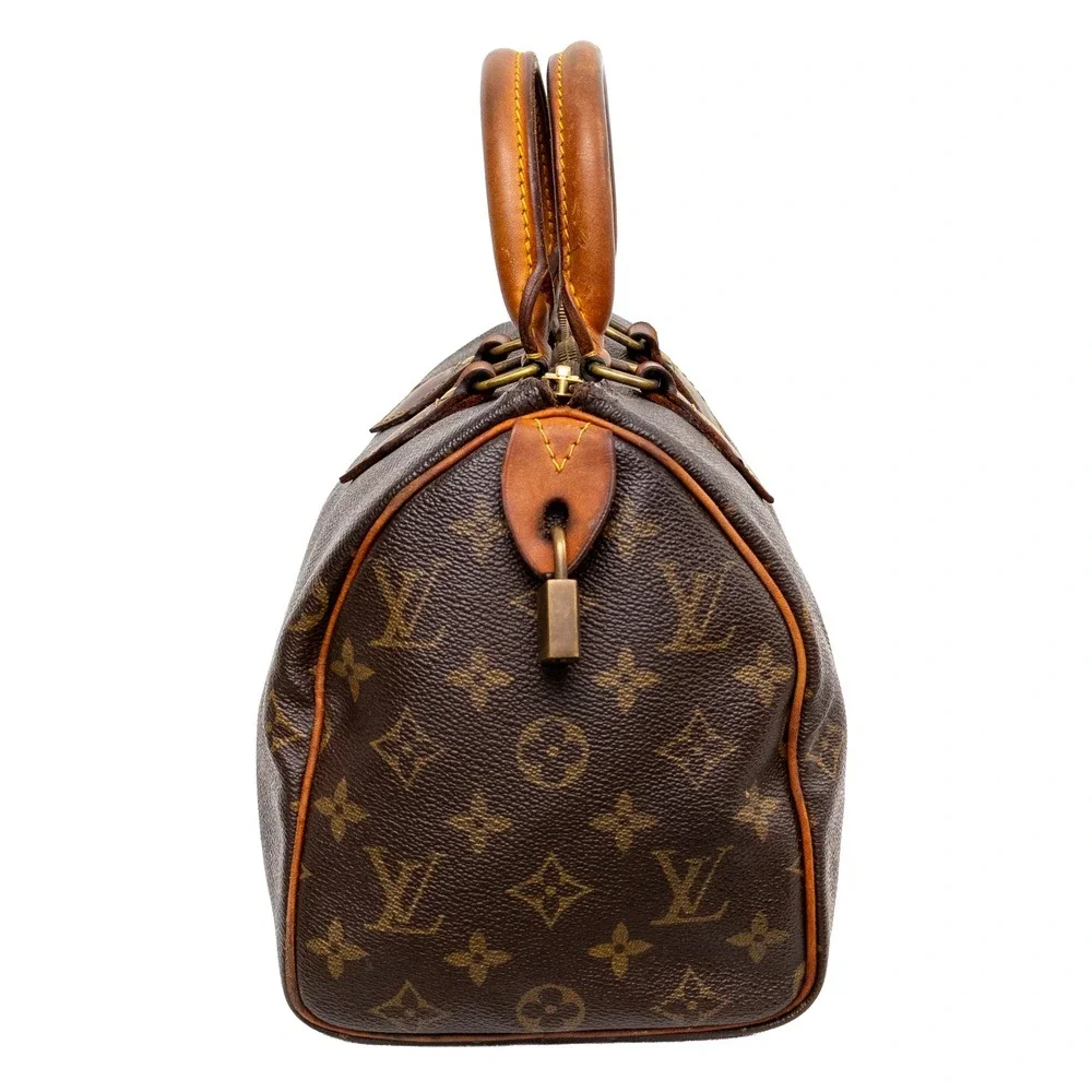 Louis Vuitton Speedy 25 Monogram Boston Handbag M41528 1986 Vintage Padlock